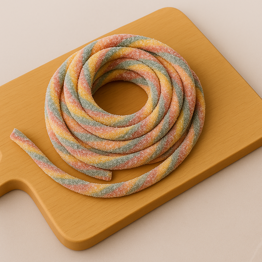 Clear Sour Rainbow Licorice Rope