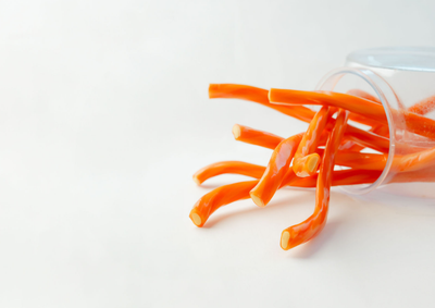 Clear Orange Licorice Rope