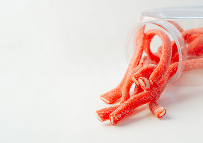Clear Sour Strawberry Licorice Rope